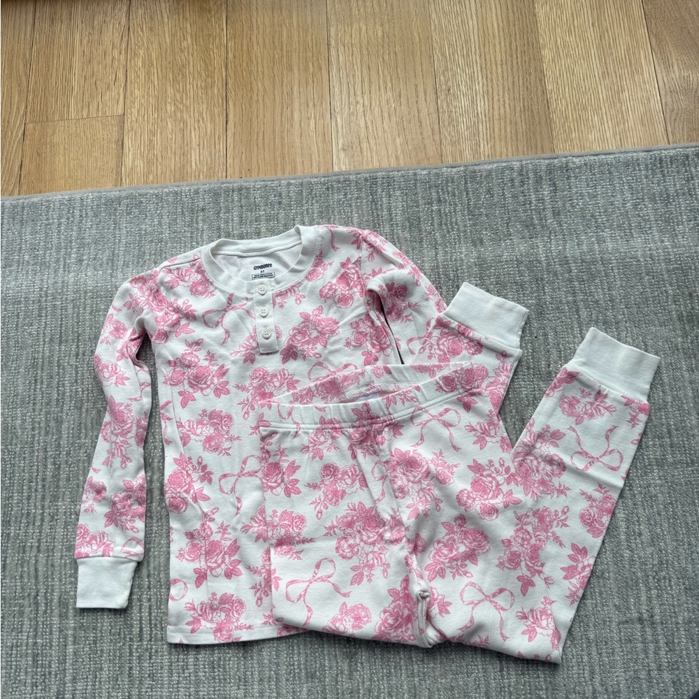 Floral Pink Kids Pajamas 5T